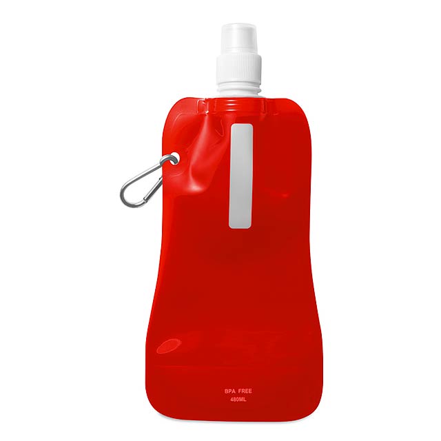 Skládací láhev na vodu  - transparentní červená