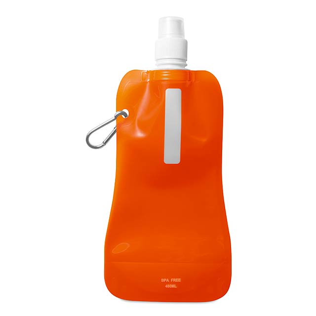 Skladacia fľaša na vodu - transparentná oranžová
