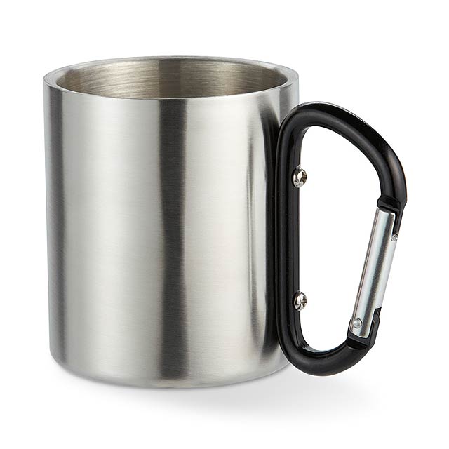 Metal mug w carabiner handle MO8313-03 - black