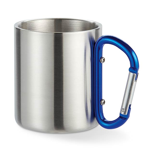 Double wall stainless steel mug, with carabiner handle.  - blue - foto