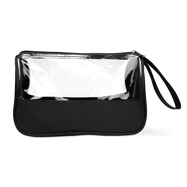 Toiletry bag microfibre w PVC MO8334-03 - black