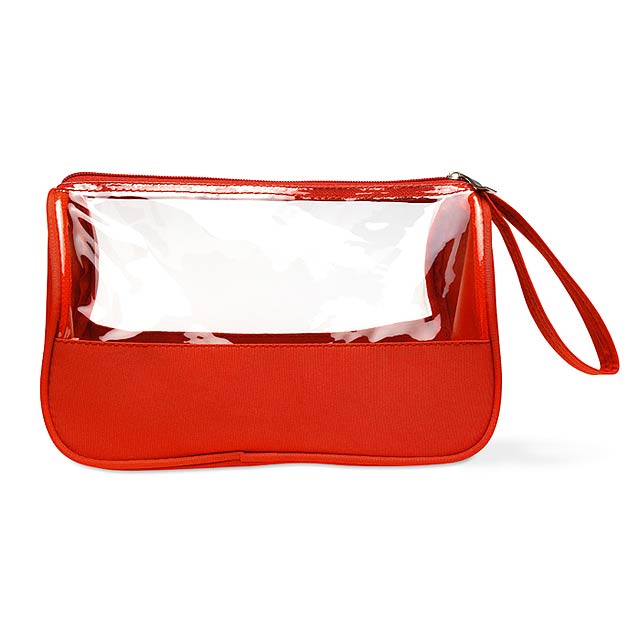 Toiletry bag microfibre w PVC MO8334-05 - red