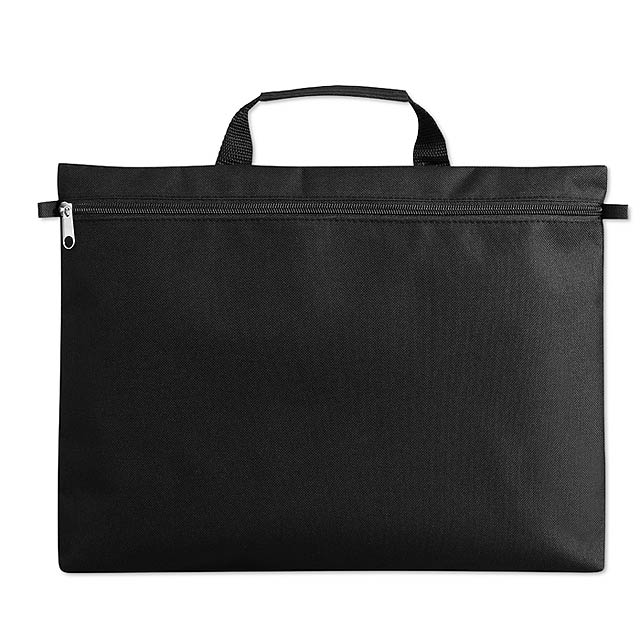 Document bag in 600D polyester, with main compartment.  - black - foto