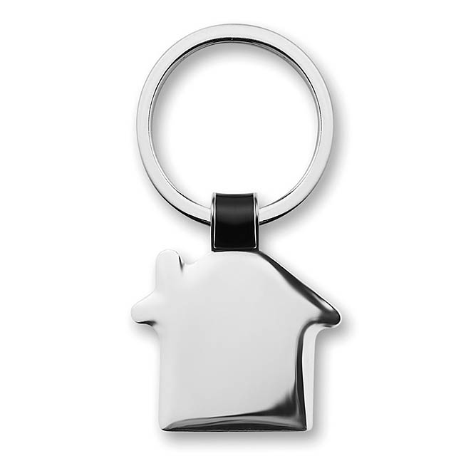 House shaped key ring  - black