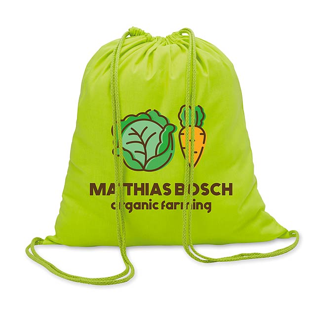 Cotton 100 gsm drawstring bag  - lime