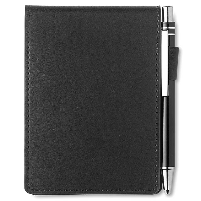 A7 Notebook in PU-Beutel - schwarz