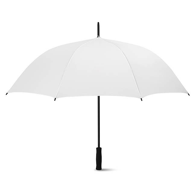 27 inch umbrella in pongee with EVA handle. Black plated frame and plastic black tips. Automatic opening.  - white - foto