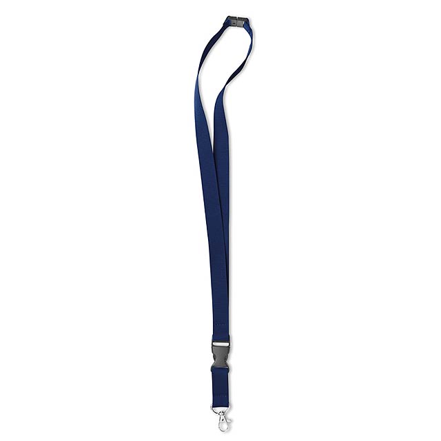 Lanyard with metal hook, detachable buckle and safety breakaway.  - blue - foto