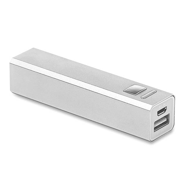 Aluminium power bank  - matt silver