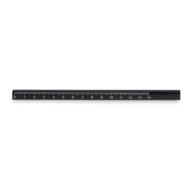 Carpenters pencil with ruler  - black