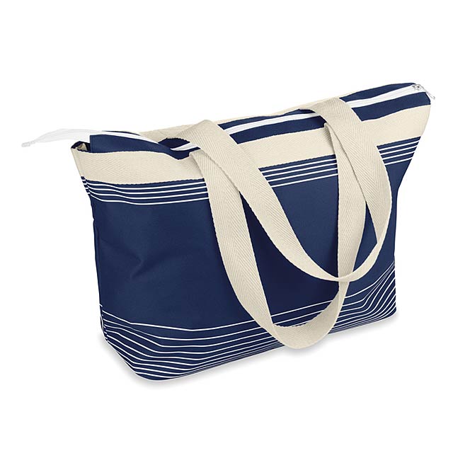 Beach bag combi 600D/canvas  - blue