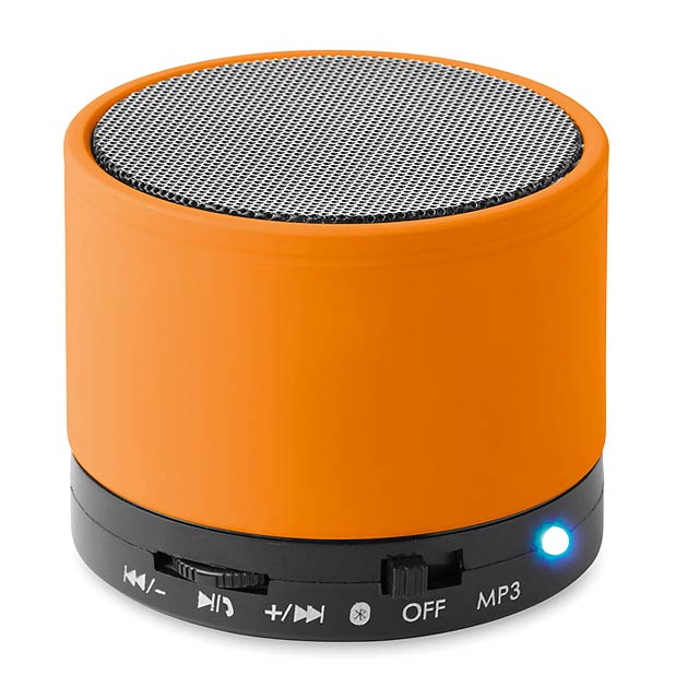 Okrúhly bluetooth reproduktor - ROUND BASS - oranžová