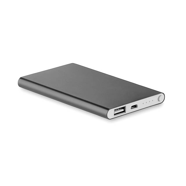 Flat power bank 4000 mAh  - titanium