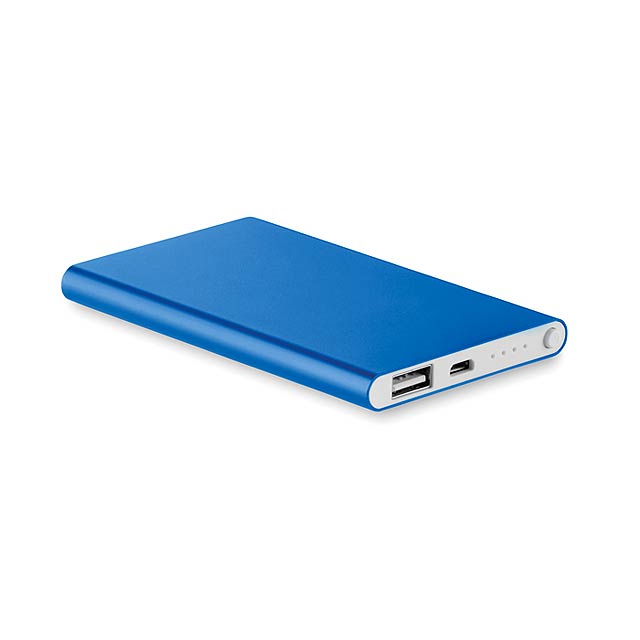 Flat power bank 4000 mAh - royal blue