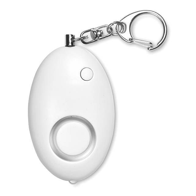 Mini personal alarm with keyri - white