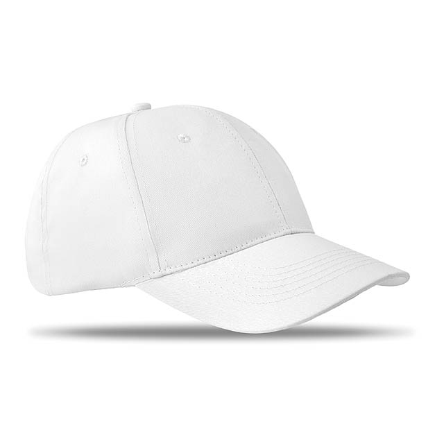 6 panels baseball cap  - white