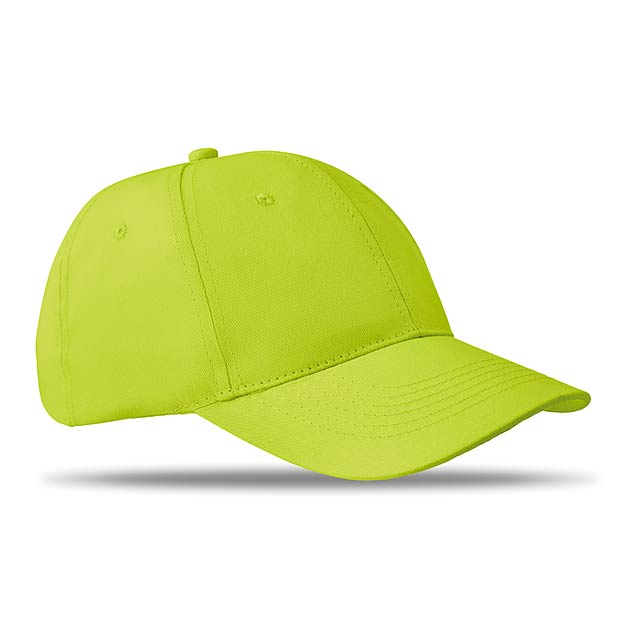 6 panels baseball cap  - lime