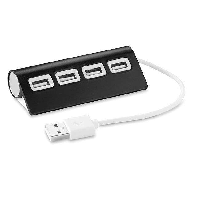 4 port USB hub - black