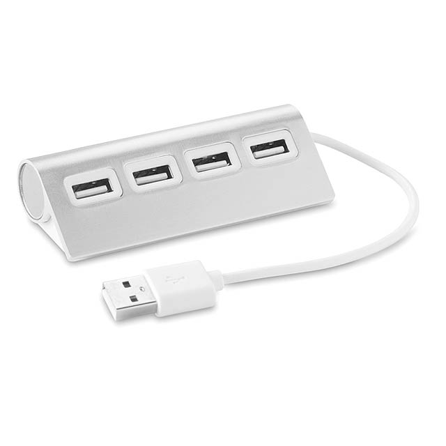 4-Port-USB-Hub - mattes Silber