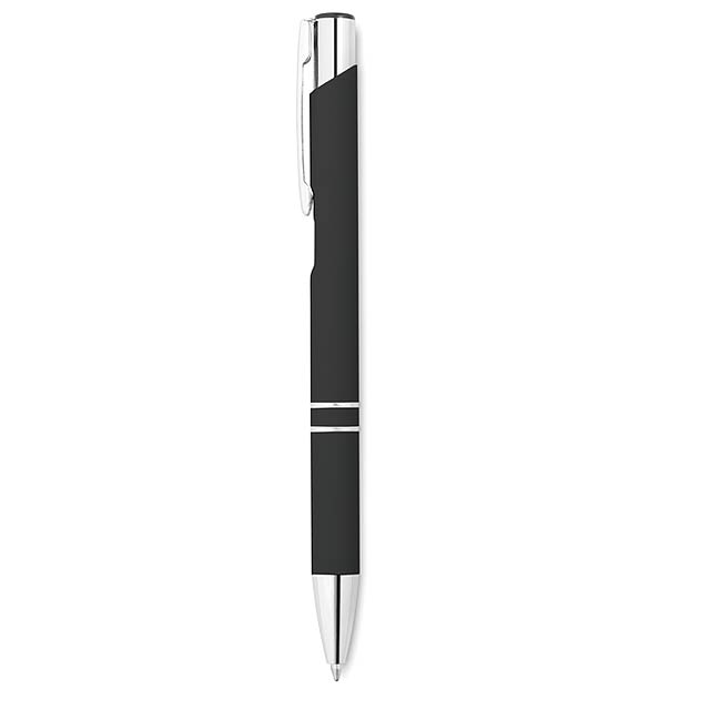 Ball pen in rubberised finish   - black