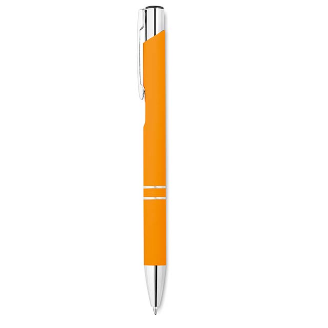 Ball pen in rubberised finish   - orange