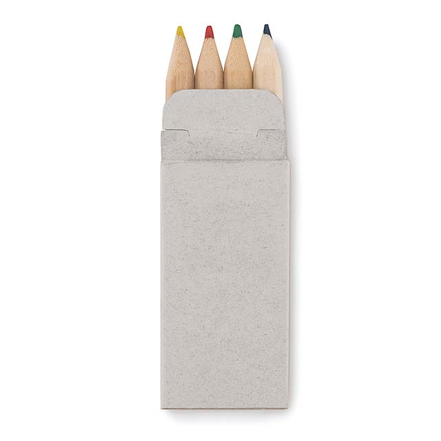 4 mini coloured pencils - PETIT ABIGAIL - beige