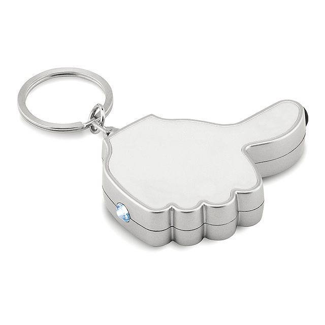 Thumbs up led light w/keyring - GIOIA - Weiß 