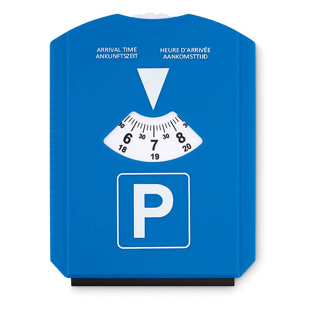 Parkovací karta se škrabkou na sníh z PS plastu. - modrá