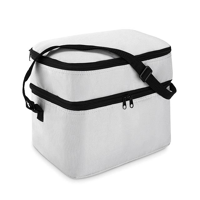 Cooler bag with 2 compartments MO8949-06 - CASEY - white
