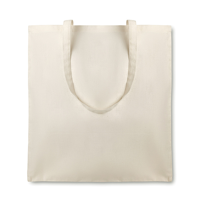 Nákupní taška z organické bavlny s dlouhými uchy, 105 gr/m². - béžová