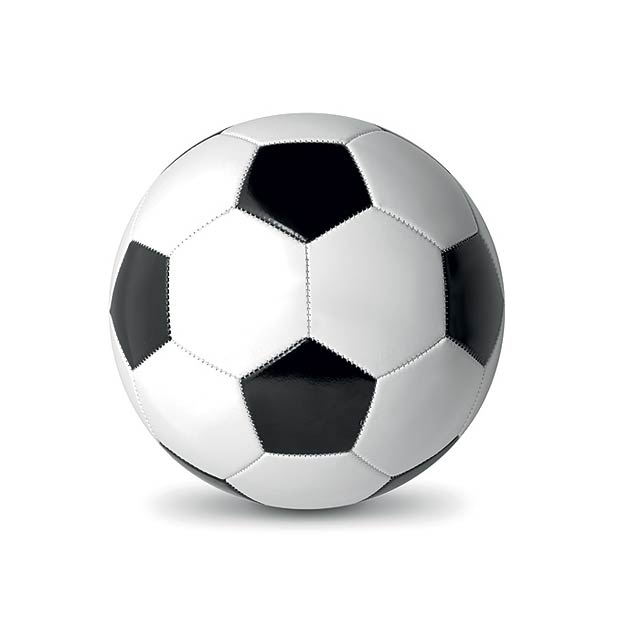 Fotbalový míč z PVC. Vhodný pro oficiální velikost 5. - biela/čierna