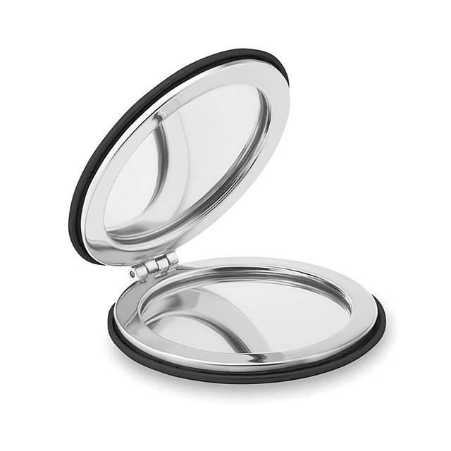 Round PU mirror - GLOW ROUND - black
