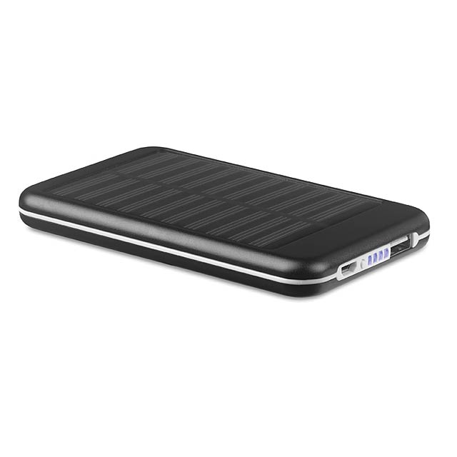 4000 mAH solar powerbank - SOLARFLAT - black