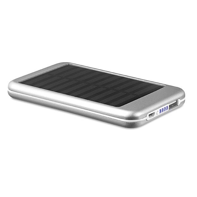 4000 mAH solar powerbank - SOLARFLAT - matt silver