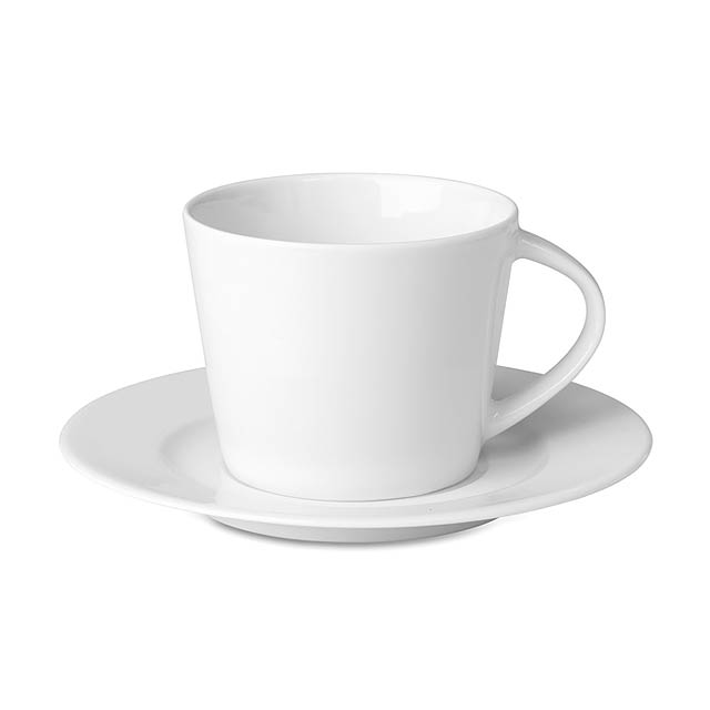 Cappuccino cup and saucer - PARIS - white