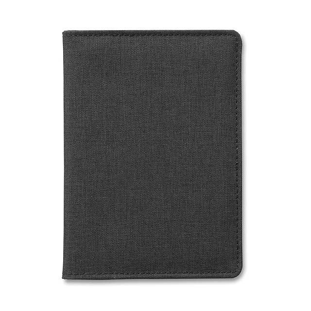 2 Tone passport holder  - black