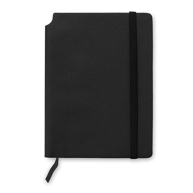 Zápisník s PU deskami - SOFTNOTE - černá
