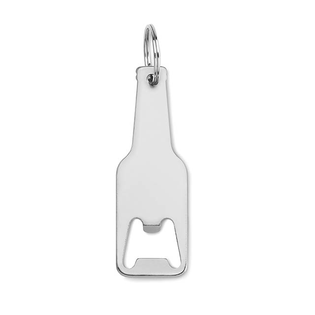 Aluminium bottle opener with keyring.  - silver - foto