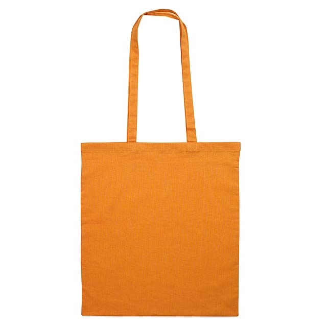 Cotton shopping bag with long handles. 140 gr/m².  - orange - foto
