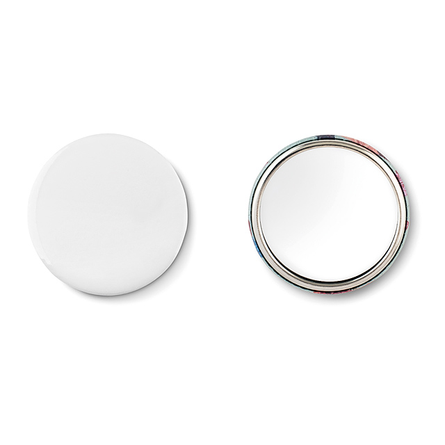 Mirror button, metal  - mattes Silber