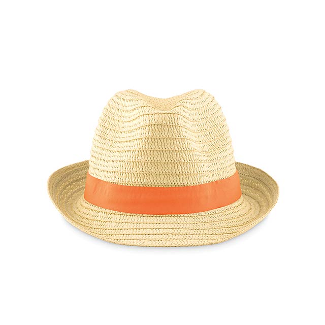 Natural straw hat - MO9341-10 - orange