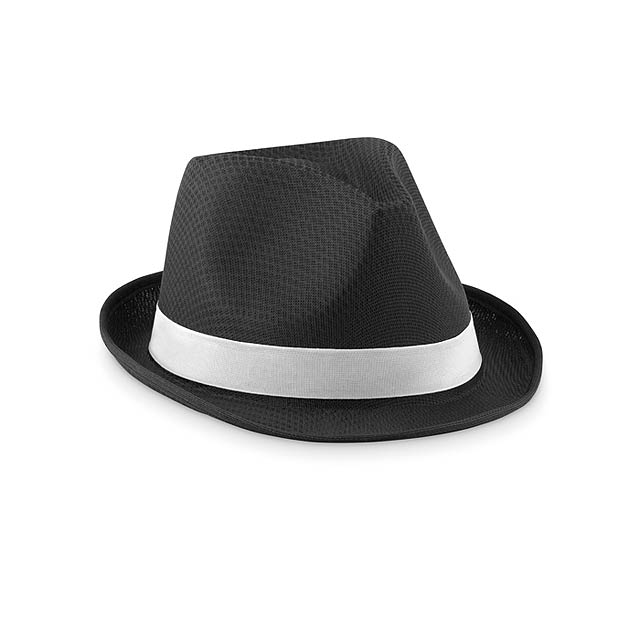 Coloured polyester hat - MO9342-03 - black