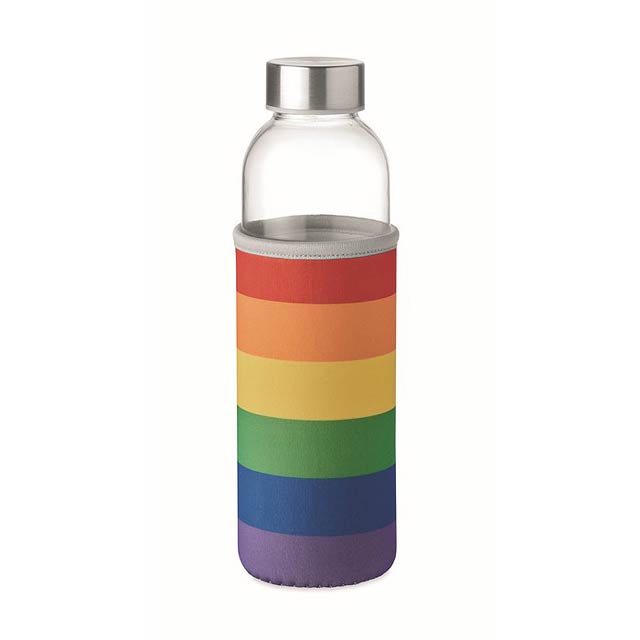 Skleněná lahev v neoprenu - UTAH GLASS - multicolor