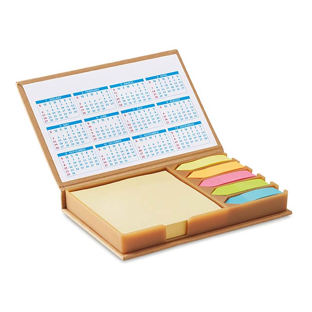 Schreibtisch-Notiz mit Kalender MO9394-13 - Beige