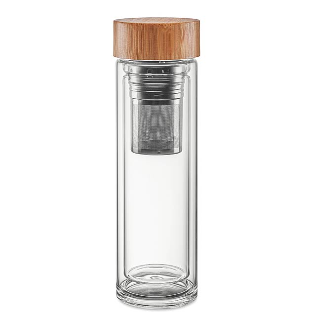 Dvoustěnná skleněná láhev - BATUMI GLASS - transparentná