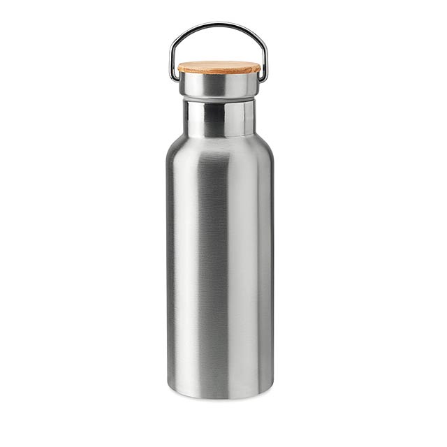 Doppelwandige Flasche 500 ml MO9431-16 - mattes Silber