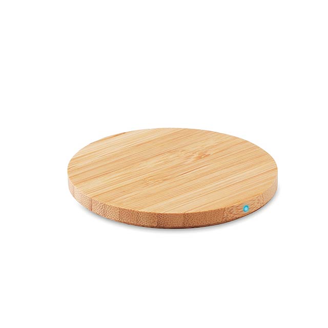 Round wireless charger bamboo  MO9434-40 - wood