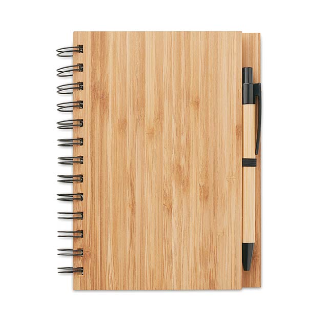 Bambus Notizbuch mit Stift MO9435-40 - Holz