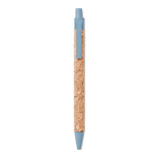 Cork/ Wheat-Straw/ PP ball pen MO9480-04 - blue