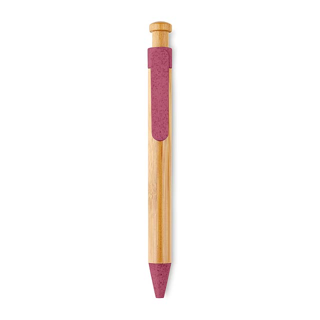 Bamboo/Wheat-Straw PP ball pen MO9481-05 - red